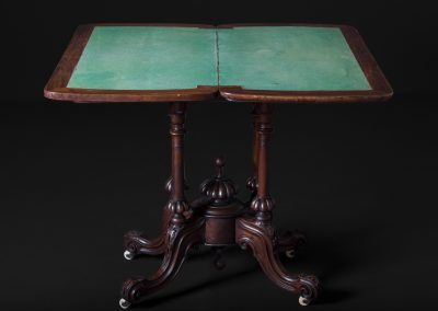 Victorian Inlaid Rosewood, Pedestal Card Table (Open)