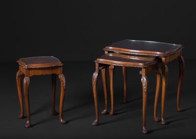 Carved Edwardian Walnut Nested Tables