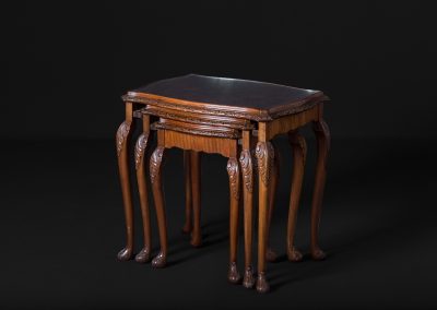 Carved Edwardian Walnut Nested Tables (Gathered)