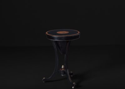Victorian Cone Table with Inlaid Ebonised Mahogany - "Sewing table" (Closed)